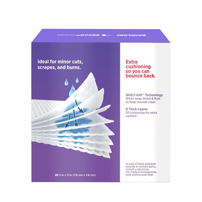 BAND-AID Cushion Care Sterile Gazekompressen – 25 Stück, 7,5 x 7,5 cm, für kleine Schnitte, Schürfwunden und Verbrennungen
