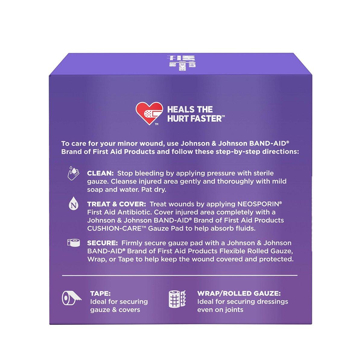BAND-AID Cushion Care Sterile Gazekompressen – 25 Stück, 7,5 x 7,5 cm, für kleine Schnitte, Schürfwunden und Verbrennungen