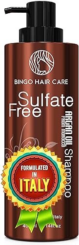 BINGO HAIR CARE Marokkanisches Arganöl Shampoo - Sulfatfrei, Anti-Frizz, Feuchtigkeitsspendend, Kräftigend für Frauen und Männer - Tiefenpflege für coloriertes, lockiges, krauses, geschädigtes und trockenes Haar