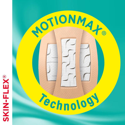 BAND-AID Brand Skin-Flex Wundpflaster für Erste Hilfe und Wundversorgung bei kleinen Schnittwunden, Schürfwunden und Verbrennungen, flexible sterile Pflaster für Finger und Knie, extragroß, alle eine Größe, 7 Stück