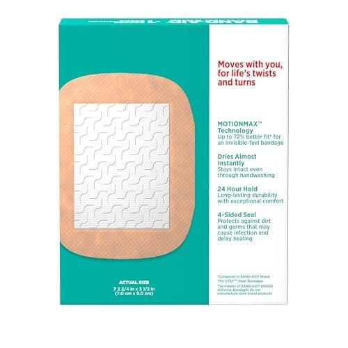 BAND-AID Brand Skin-Flex Haftverbände für Erste Hilfe & Wundversorgung bei kleinen Schnitten, Schrammen & Verbrennungen, flexible sterile Verbände ideal für Finger, Hände & Knie, verschiedene Größen, 60 Stück