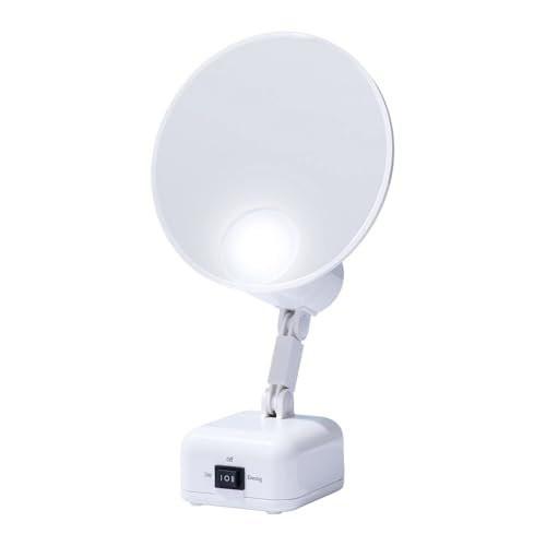 Floxite FL-615-2 15-fach Vergrößerungsspiegel mit LED-Licht – Tragbarer Make-up-Spiegel für Reise und Zuhause, Tischspiegel, Stecker, Weiß