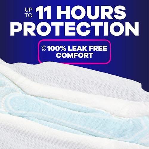 Always Maxi Overnight Binden mit Flügeln für Damen, Größe 5, extra starke nächtliche Saugfähigkeit, unparfümiert, 36 Stück