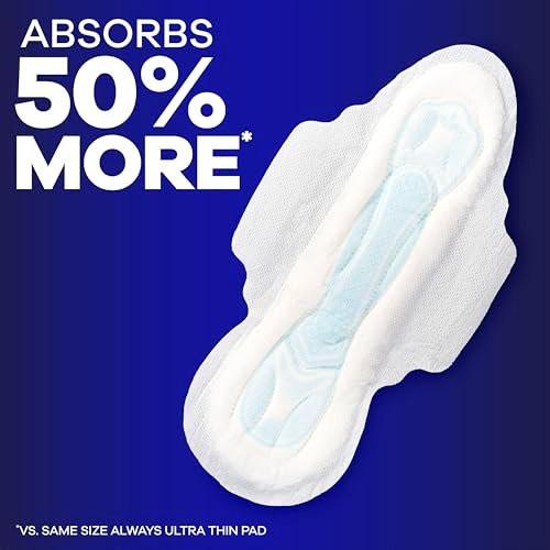 Always Maxi Overnight Binden mit Flügeln für Damen, Größe 5, extra starke nächtliche Saugfähigkeit, unparfümiert, 36 Stück