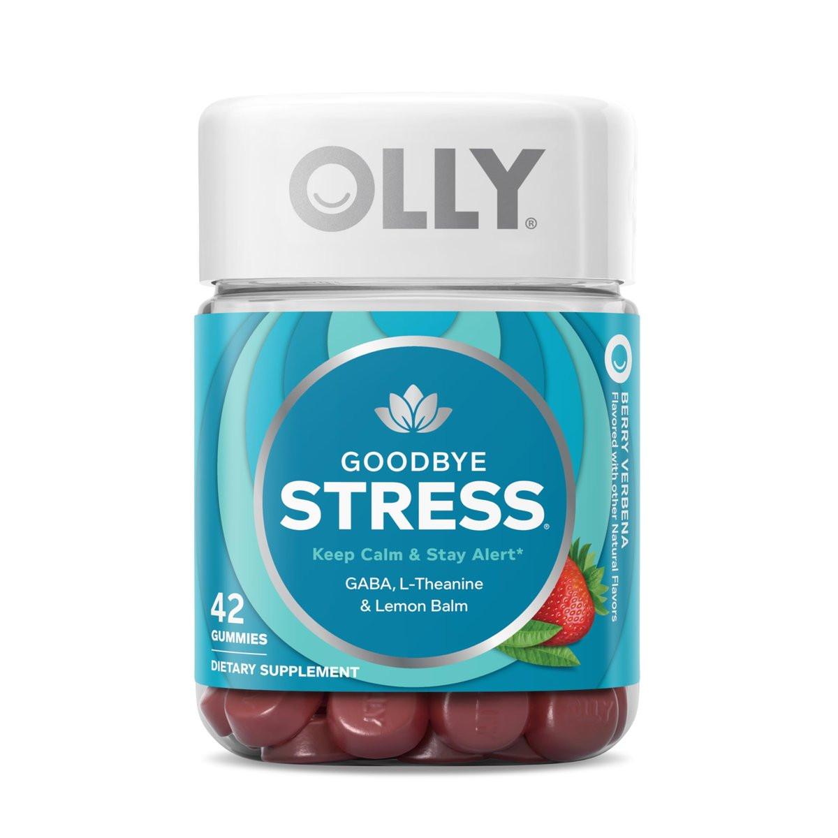 OLLY Goodbye Stress Gummibärchen - Stressabbau mit GABA, L-Theanin & Zitronenmelisse - 42 Stück