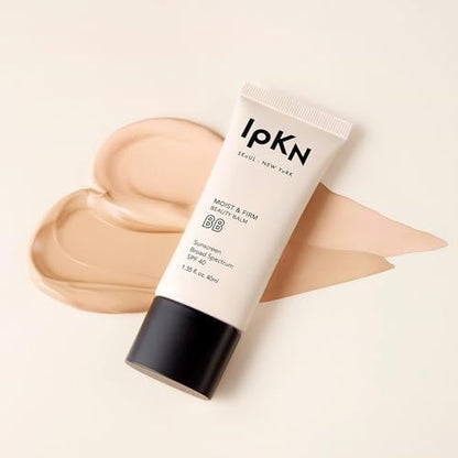 IPKN Moist & Firm BB Cream Light/Medium 40ml – Feuchtigkeitsspendende, aufbaubare Foundation für alle Hauttypen, natürlich strahlender Teint