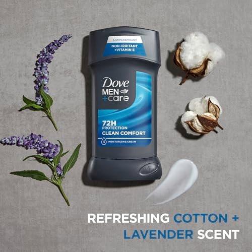 Dove Men+Care Antitranspirant Deodorant Stick 4er-Pack Clean Comfort 72h Schutz gegen Schweiß und Geruch mit 1/4 Feuchtigkeitscreme 2,7 oz