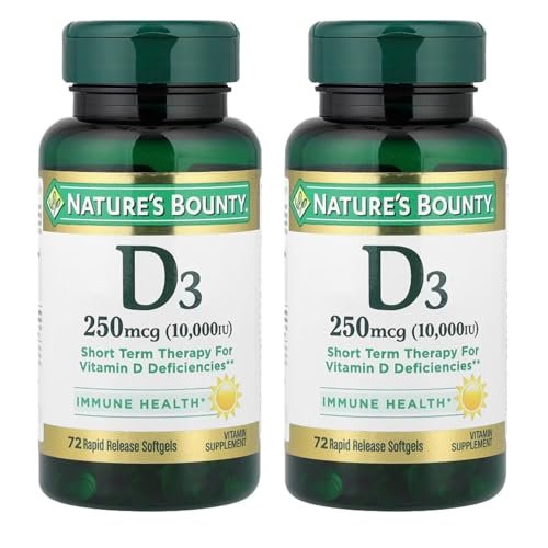 Nature's Bounty Ultra Strength D3-10.000 IE, 72 Weichkapseln (2er-Pack)