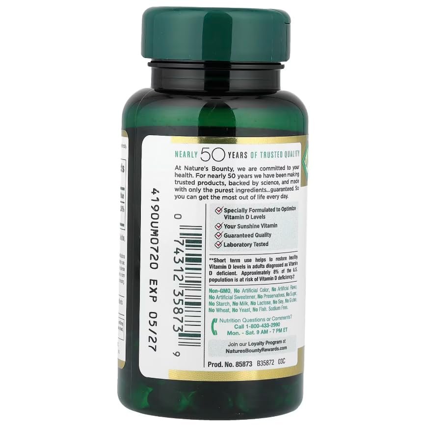 Nature's Bounty Ultra Strength D3-10.000 IE, 72 Weichkapseln (2er-Pack)
