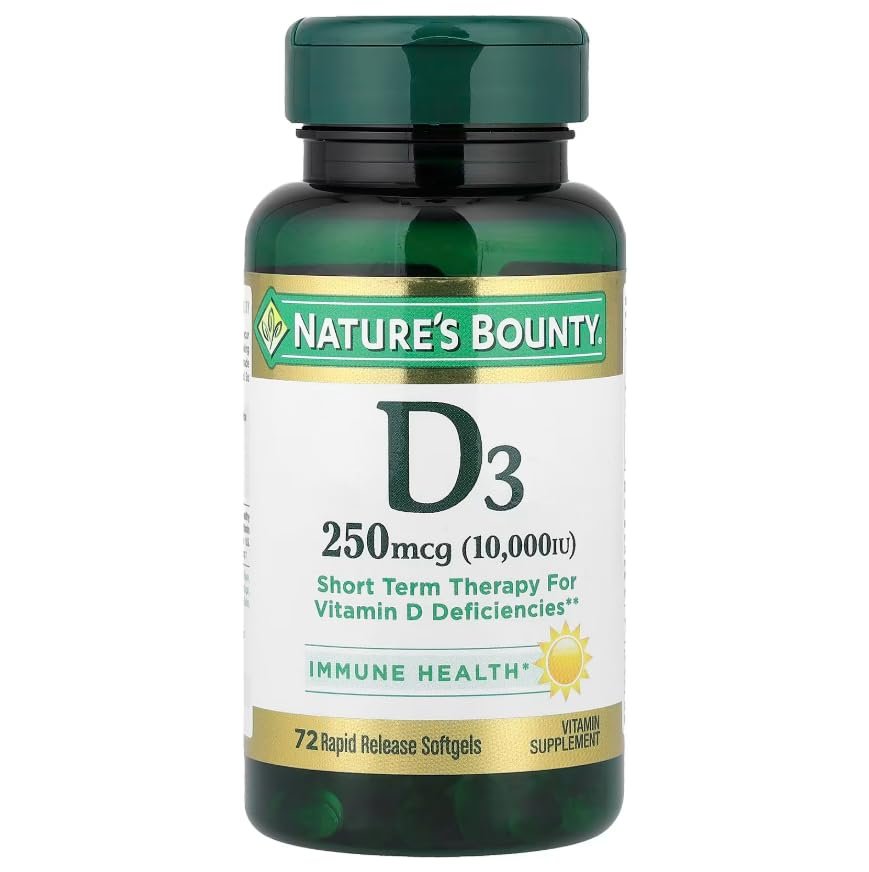 Nature's Bounty Ultra Strength D3-10.000 IE, 72 Weichkapseln (2er-Pack)