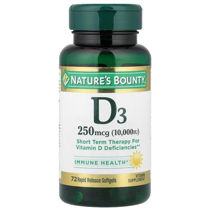 Nature's Bounty Ultra Strength D3-10.000 IE, 72 Weichkapseln (2er-Pack)