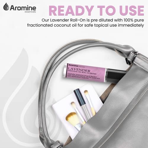 Lavendel Ätherisches Öl Roll-On, 2er Pack, 10 ml, vorgemischt, therapeutische Qualität, Aromatherapie