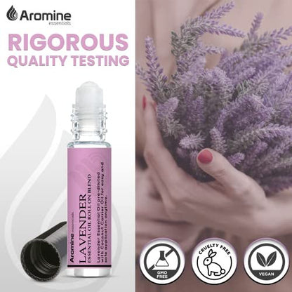 Lavendel Ätherisches Öl Roll-On, 2er Pack, 10 ml, vorgemischt, therapeutische Qualität, Aromatherapie