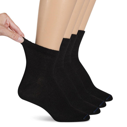 Dr. Scholl's Damen Diabetes & Kreislauf Socken - 4 Paar Pack, Schwarz, Größe 8-12 US