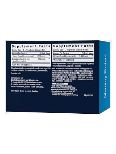 Life Extension Memory Protect – Kognitive Gesundheit mit Lithium und Colostrinin, 36 Kapseln