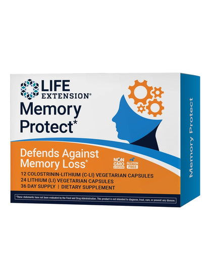 Life Extension Memory Protect – Kognitive Gesundheit mit Lithium und Colostrinin, 36 Kapseln