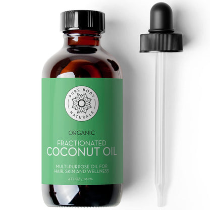 Bio fraktioniertes Kokosöl für Haut und Haar, 118 ml - Trägeröl zur Verdünnung ätherischer Öle, Haarpflege & Feuchtigkeitspflege