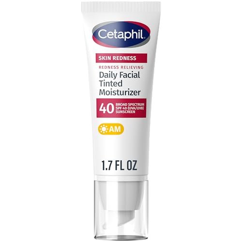 CETAPHIL Redness Relieving Daily Facial Moisturizer SPF 40, 1,7 fl oz, Tönung, für zu Rötungen neigende Haut