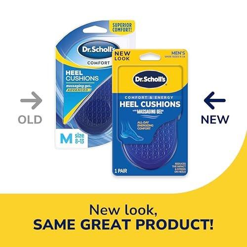 Dr. Scholl's HEEL CUSHIONS mit Massage-Gel – Fortschrittlicher Fersenschutz und Stoßdämpfung für Herren (Größe 8-13)