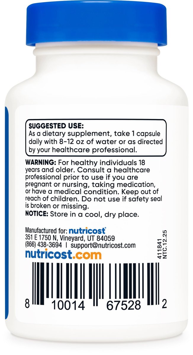 Nutricost Tudca 250mg, 30 Kapseln (Tauroursodeoxycholsäure) – Glutenfrei, Nicht-GMO