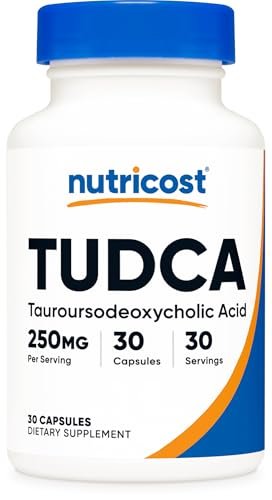 Nutricost Tudca 250mg, 30 Kapseln (Tauroursodeoxycholsäure) – Glutenfrei, Nicht-GMO