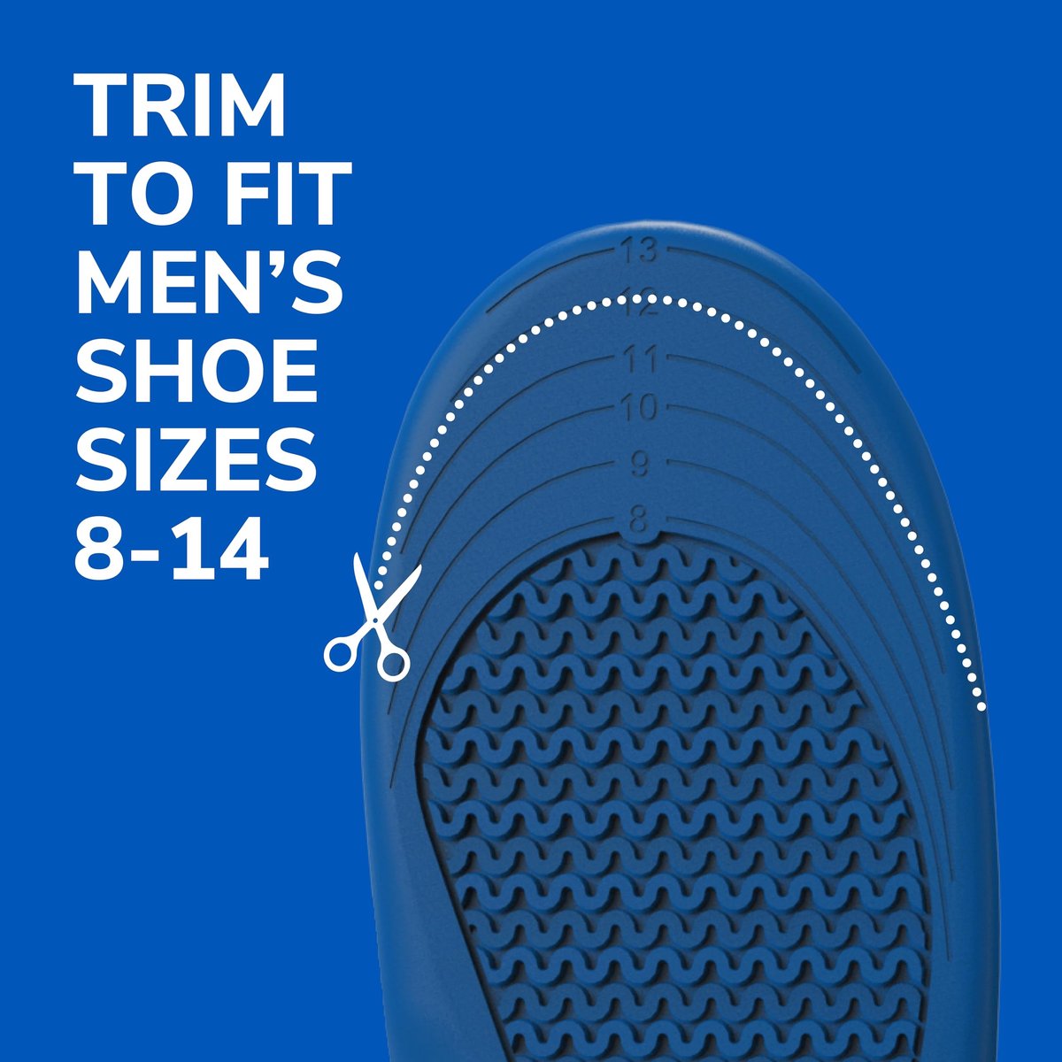 Dr. Scholl’s Extra Comfort Support Einlegesohlen für Herren, Größe 8-14, 1 Paar: Ganztägiger Komfort mit massierendem Gel für große & schwere Männer, 90 kg+, breite Füße - Fußgewölbestütze, zuschneidbar