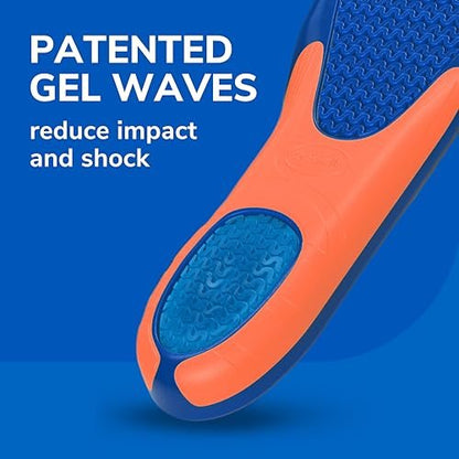 Dr. Scholl’s Extra Comfort Support Einlegesohlen für Herren, Größe 8-14, 1 Paar: Ganztägiger Komfort mit massierendem Gel für große & schwere Männer, 90 kg+, breite Füße - Fußgewölbestütze, zuschneidbar