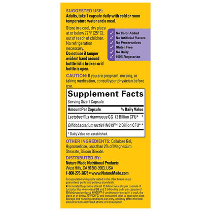 Nature Made Probiotika für die Verdauungsgesundheit Extra Strength 15 Milliarden KBE aus lebenden Kulturen, Probiotika für Frauen und Männer, 30 Probiotika-Kapseln, 30-Tage-Vorrat