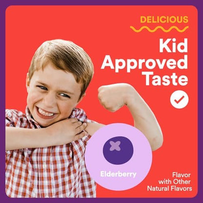 SmartyPants Kids Immunity Holunder Gummis – Immunsystem für Kinder mit Vitamin C, D, B6, B12 und Zink – 60 Stück (30 Tage Vorrat)