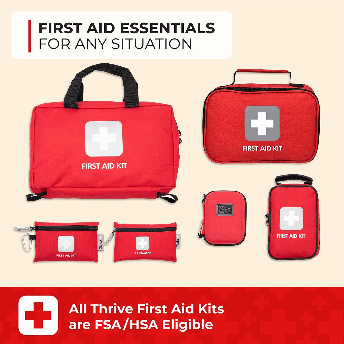 Thrive Mini Erste-Hilfe-Set – Wasserdichtes Reise-Notfallset mit 66 Teilen für Zuhause, Camping & Outdoor