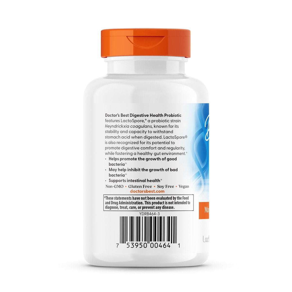 Doctor's Best Probiotikum für die Verdauungsgesundheit – Tägliche Unterstützung der Darmgesundheit für Männer & Frauen, 2 Milliarden KBE, mit LactoSpore (Heyndrickxia Coagulans), vegan – 60 vegane Kapseln