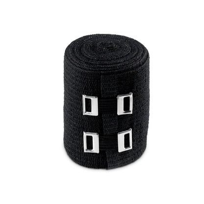 ACE 4-Zoll elastische Bandage mit Clips, Schwarz, ideal für Bein, Schulter und mehr, 1 Stück