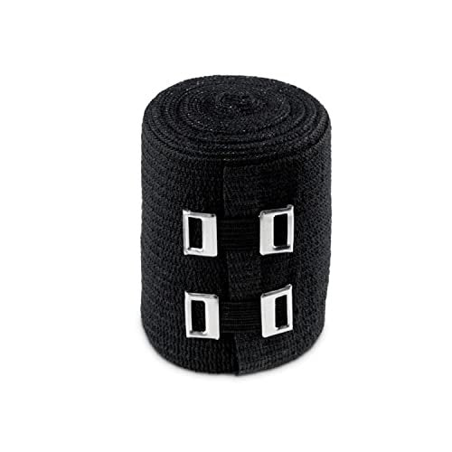 ACE 4-Zoll elastische Bandage mit Clips, Schwarz, ideal für Bein, Schulter und mehr, 1 Stück