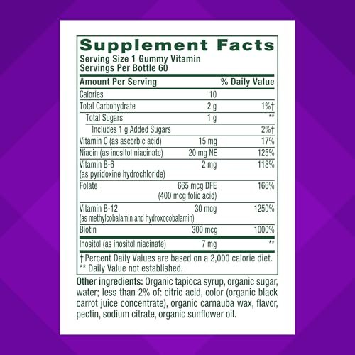 Vitafusion B-Complex Gummis – 5 B-Vitamine plus Vitamin C, Erdbeergeschmack, 60 Stück