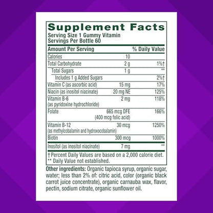Vitafusion B-Complex Gummis – 5 B-Vitamine plus Vitamin C, Erdbeergeschmack, 60 Stück