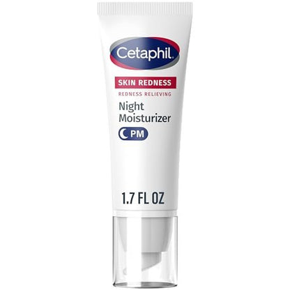 Cetaphil Nachtcreme gegen Rötungen, feuchtigkeitsspendende Gesichtscreme für trockene, zu Rötungen neigende Haut, 1,7 fl oz, hypoallergen, parfümfrei
