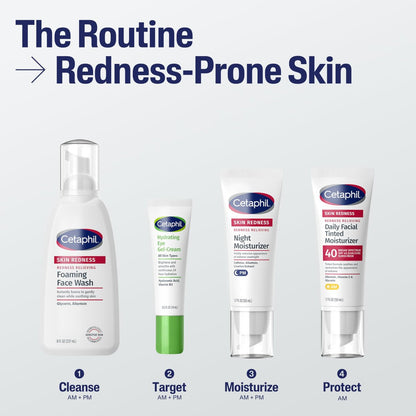 Cetaphil Nachtcreme gegen Rötungen, feuchtigkeitsspendende Gesichtscreme für trockene, zu Rötungen neigende Haut, 1,7 fl oz, hypoallergen, parfümfrei