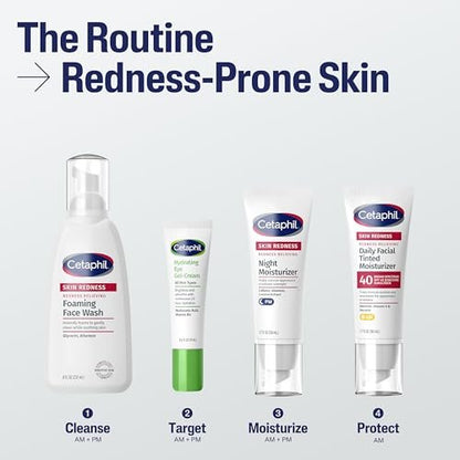 Cetaphil Nachtcreme gegen Rötungen, feuchtigkeitsspendende Gesichtscreme für trockene, zu Rötungen neigende Haut, 1,7 fl oz, hypoallergen, parfümfrei