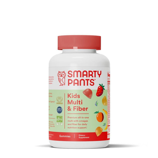 SmartyPants Kids Multivitamin Gummies mit Ballaststoffen - Vitamin D3, C, B12, B6, A, Zink, Biotin, Inositol, Fruchtgummis, drei Fruchtgeschmacksrichtungen, 90 Stück (22 Tage Vorrat)