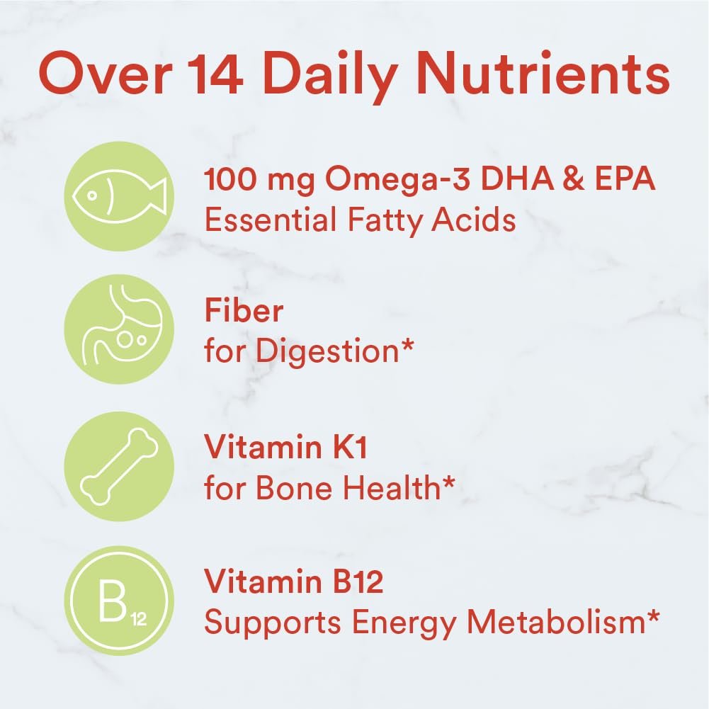 SmartyPants Kids Multivitamin Gummies mit Ballaststoffen - Vitamin D3, C, B12, B6, A, Zink, Biotin, Inositol, Fruchtgummis, drei Fruchtgeschmacksrichtungen, 90 Stück (22 Tage Vorrat)