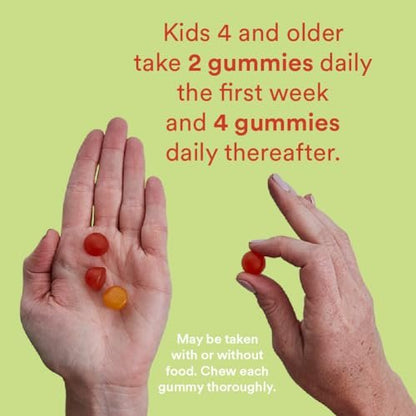 SmartyPants Kids Multivitamin Gummies mit Ballaststoffen - Vitamin D3, C, B12, B6, A, Zink, Biotin, Inositol, Fruchtgummis, drei Fruchtgeschmacksrichtungen, 90 Stück (22 Tage Vorrat)