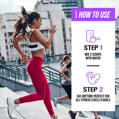 EVL BCAA Aminosäuren Pulver – BCAA Energie Pre Workout Pulver für Muskelregeneration, schlanken Muskelaufbau und Ausdauer – Erfrischendes Post Workout Getränk mit natürlichem Koffein – Furious Grape, 30 Portionen