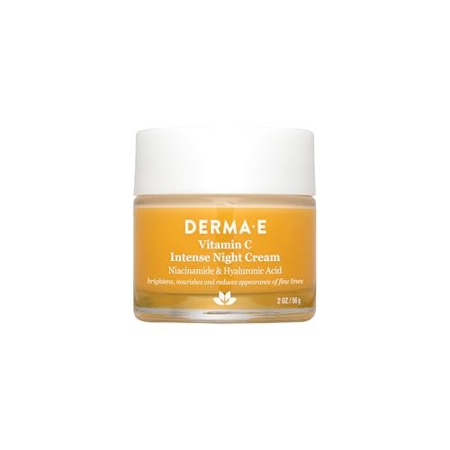 DERMA-E Vitamin C Intense Night Cream 2 oz – Aufhellende und feuchtigkeitsspendende Gesichtscreme für die Nacht, Anti-Aging-Gesichtspflege für jugendliche Ausstrahlung