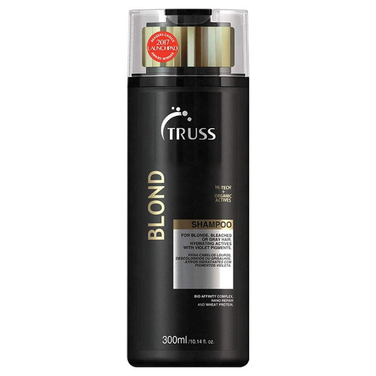 TRUSS Purple Shampoo & Toner für blondes Haar – Blondshampoo für gebleachtes, graues, gesträhntes & brünettes Haar – Stellt Stärke, Glanz & Elastizität wieder her – Feuchtigkeitsspendender täglicher Farbschutz (10,14 Fl Oz)