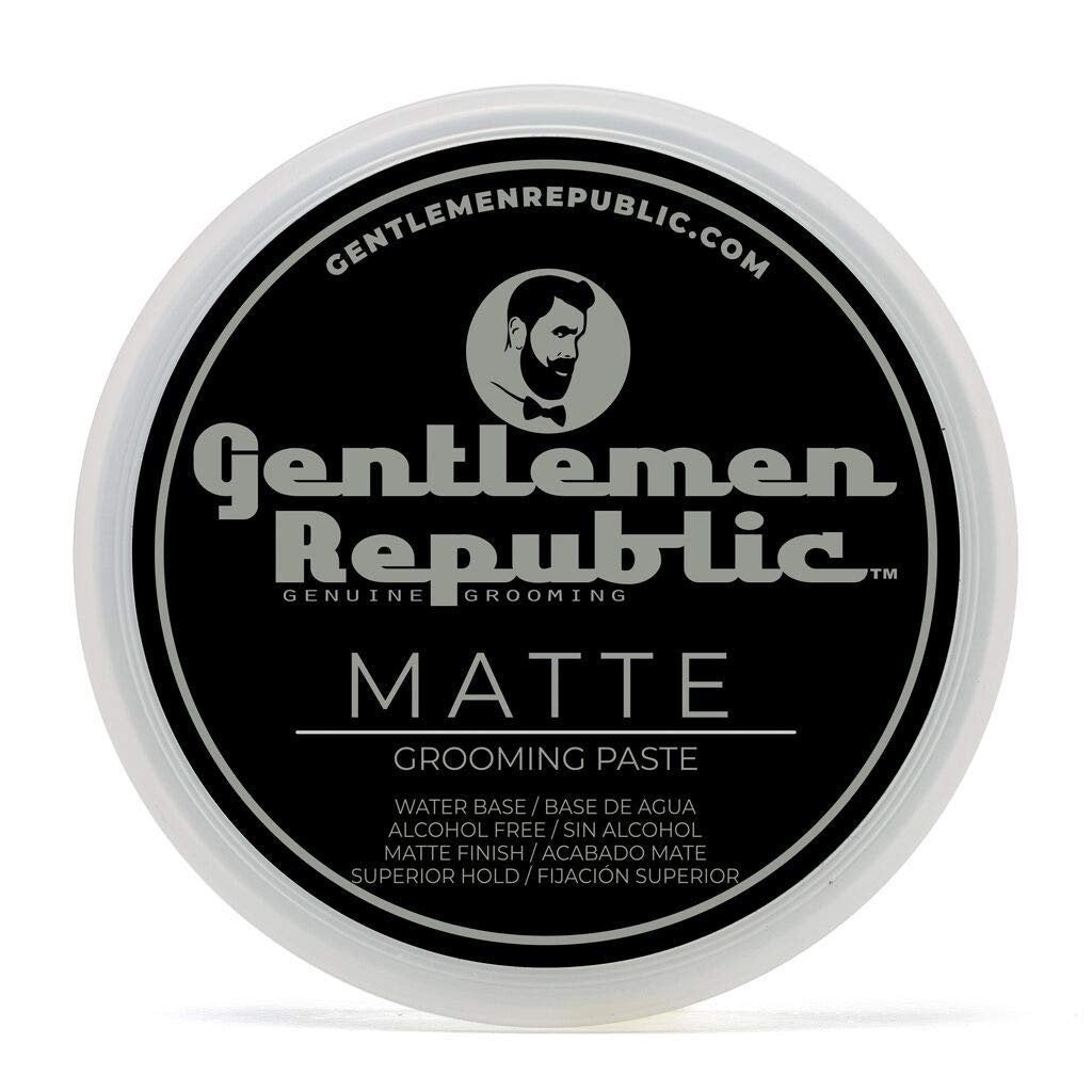 Gentlemen Republic 4oz Matte Paste für Männer – Wasserbasierte Haarpaste mit starkem Halt & matter Oberfläche – Alkoholfrei für natürliche Textur – Hergestellt in den USA