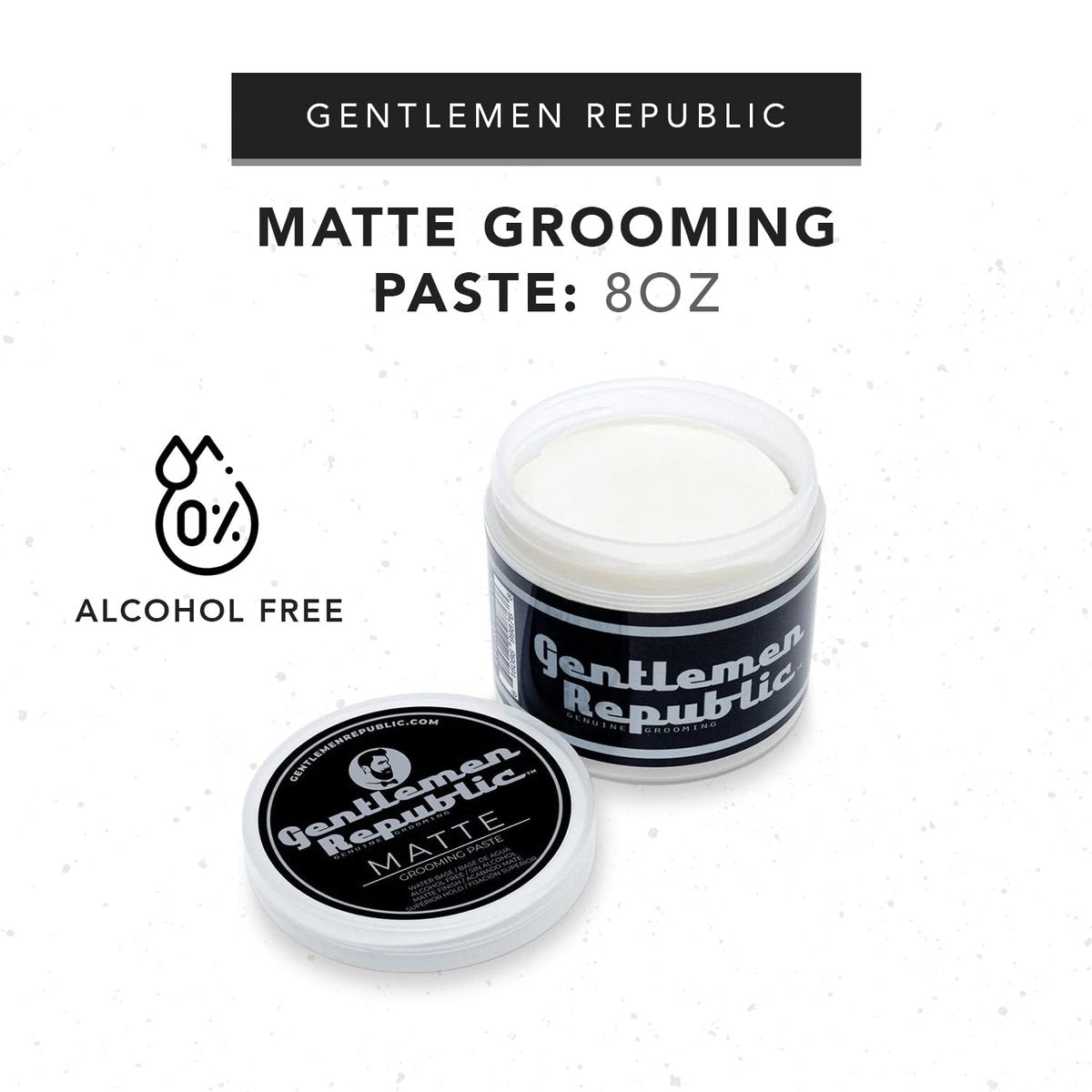 Gentlemen Republic 4oz Matte Paste für Männer – Wasserbasierte Haarpaste mit starkem Halt & matter Oberfläche – Alkoholfrei für natürliche Textur – Hergestellt in den USA
