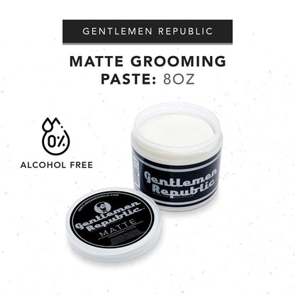 Gentlemen Republic 4oz Matte Paste für Männer – Wasserbasierte Haarpaste mit starkem Halt & matter Oberfläche – Alkoholfrei für natürliche Textur – Hergestellt in den USA
