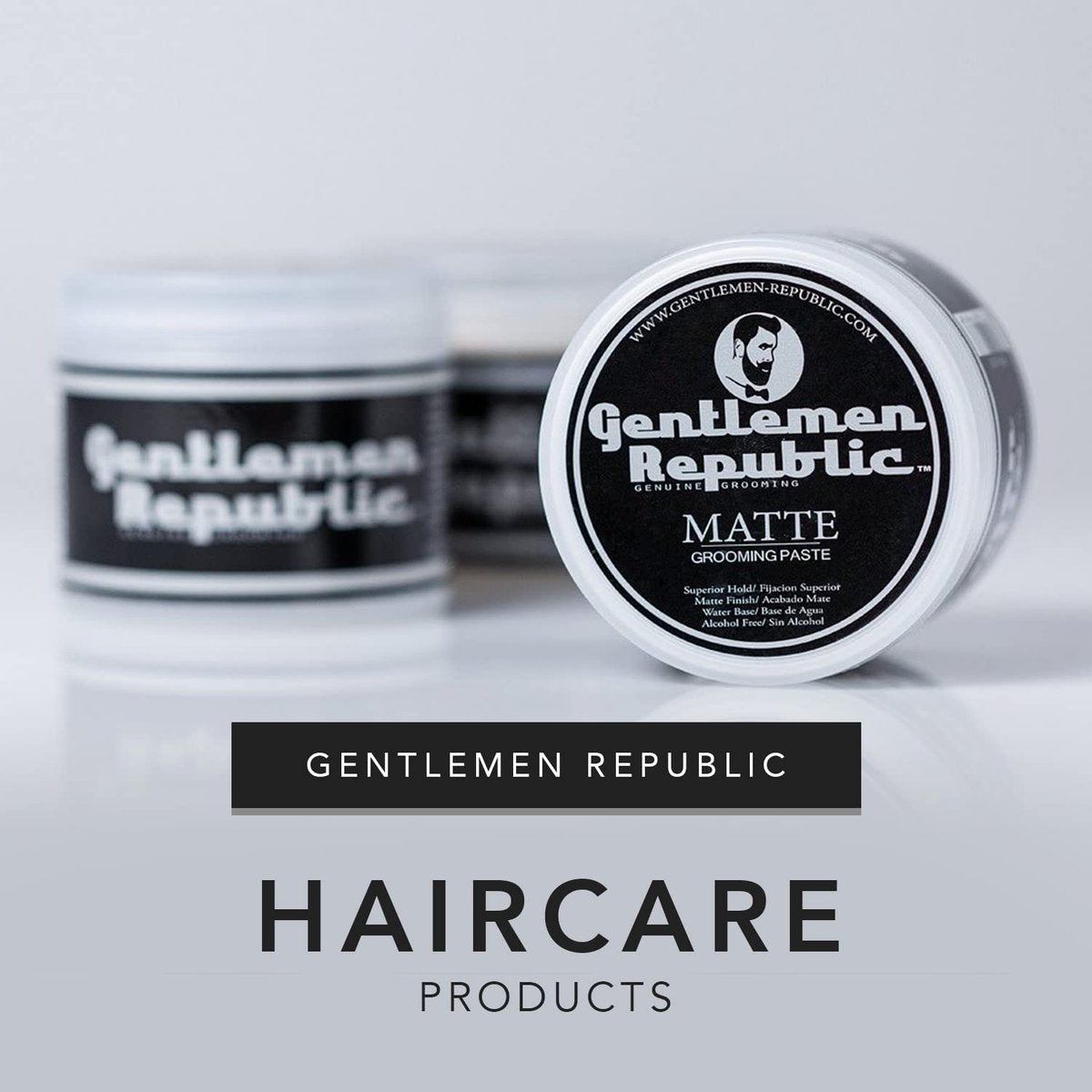 Gentlemen Republic 4oz Matte Paste für Männer – Wasserbasierte Haarpaste mit starkem Halt & matter Oberfläche – Alkoholfrei für natürliche Textur – Hergestellt in den USA