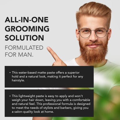 Gentlemen Republic 4oz Matte Paste für Männer – Wasserbasierte Haarpaste mit starkem Halt & matter Oberfläche – Alkoholfrei für natürliche Textur – Hergestellt in den USA