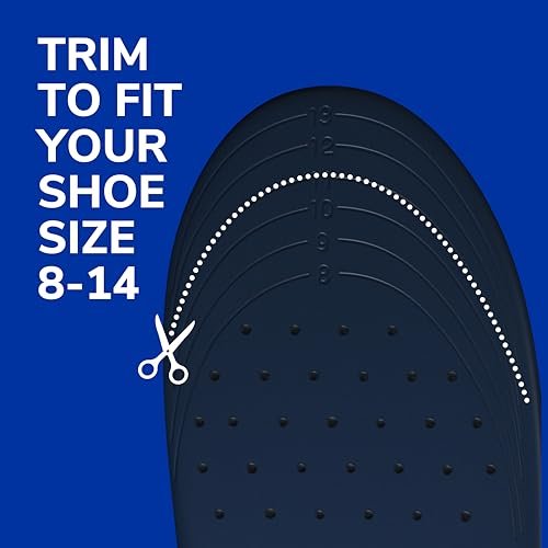 Dr. Scholl's Heavy Duty Support Einlegesohlen für Herren, Größe 8-14, Big & Tall, 200+ lbs, stoßdämpfend, Fußgewölbestütze, druckverteilend, zum Zuschneiden, für Arbeitsstiefel & Schuhe, 1 Paar